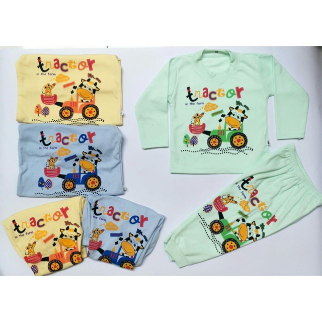 Setelan Panjang Bayi/ Anak (Motif Tractor)