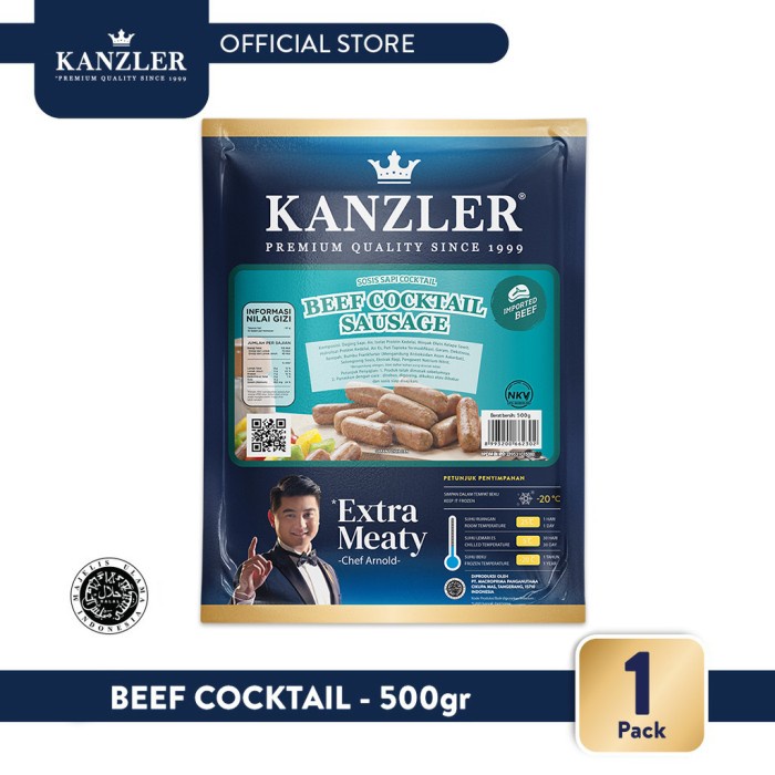 

1 Pack - Kanzler Sosis Beef Cocktail 500gr - BARU