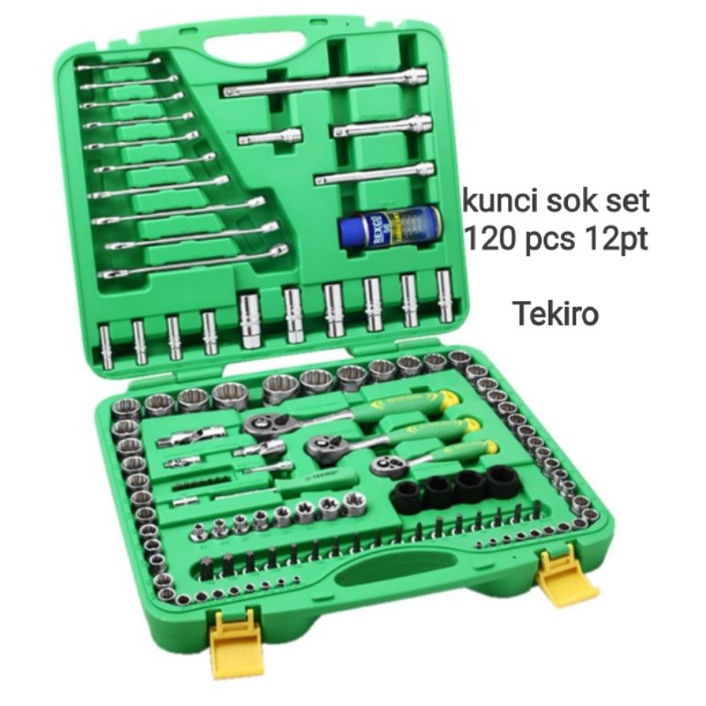 kunci sok 120 pcs 12pt - Mekanik tools kit sok set 120 pcs Tekiro 12 pt