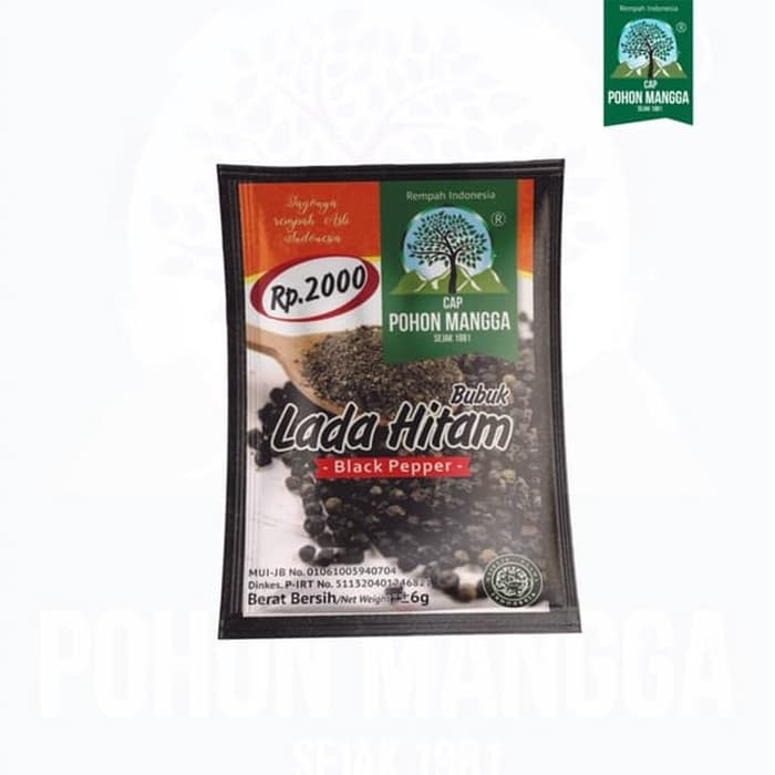 Bumbu Lada Hitam Bubuk Instan Black Pepper Powder 1 Renceng Isi 12 Sachet Cap Pohon Mangga Bandung Shopee Indonesia