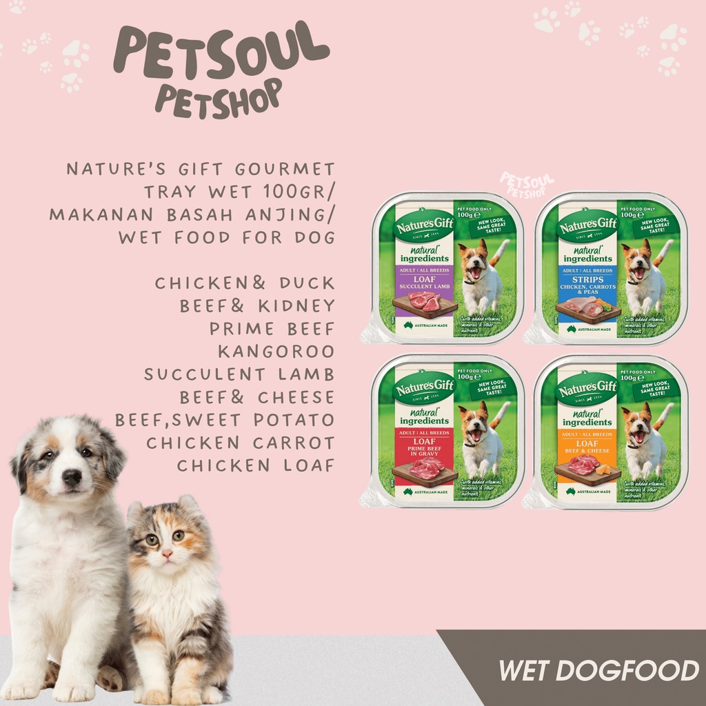 Nature’s Gift Gourmet Tray Wet 100gr/ makanan basah anjing/ wet food for dog