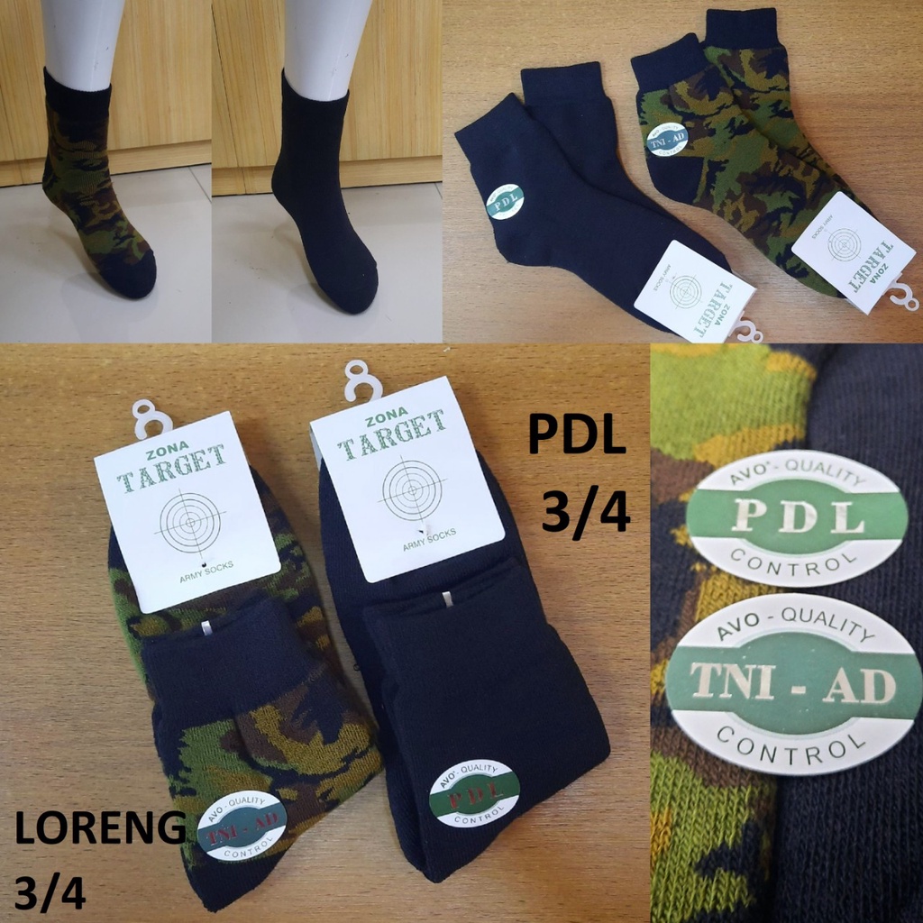 Kaos Kaki PDL 3/4 TNI POLRI Zona Target Selusin