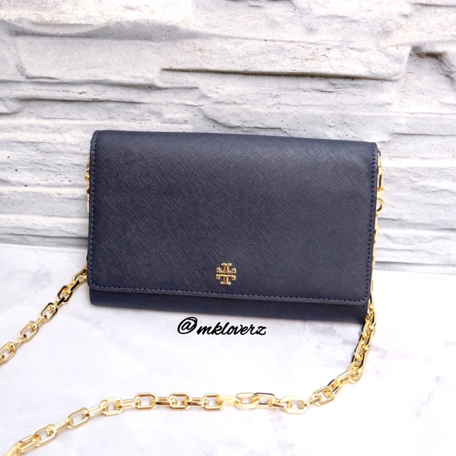 Tory Burch Emerson Wallet On Chain (Navy)