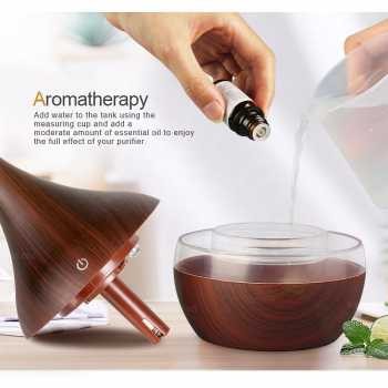 Humidifer Aromatherapy Air Humidifier Aromatherapy Pelembab Udara Ultrasonic Texture Kayu 300 ML