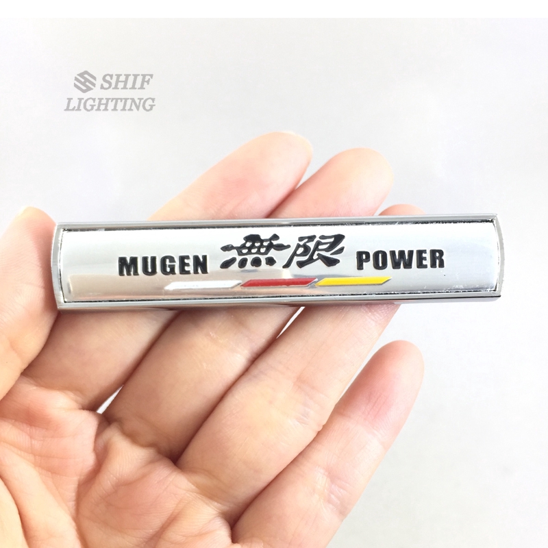 2pcs Stiker Emblem Logo MUGEN POWER Bahan Metal Untuk Stir Mobil HONDA