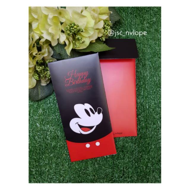 Amplop mickey happy birthday. Custom amplop ulanh tahun anak