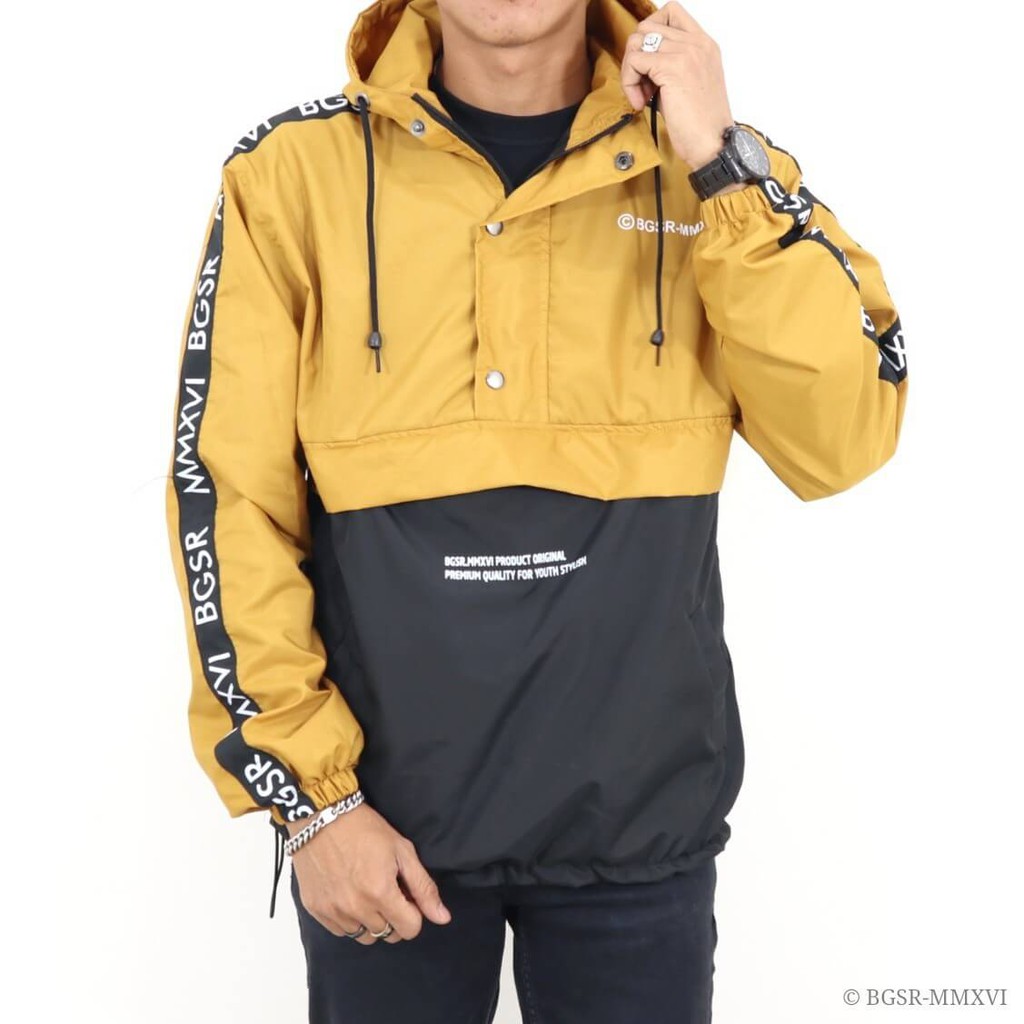 Jaket Hoodie BGSR Cagoule Combi Despo Unisex Original - CAGOULE HIJAU