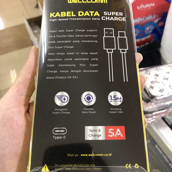 KABEL DATA USB TYPE C 5A SUPER FAST CHARGING