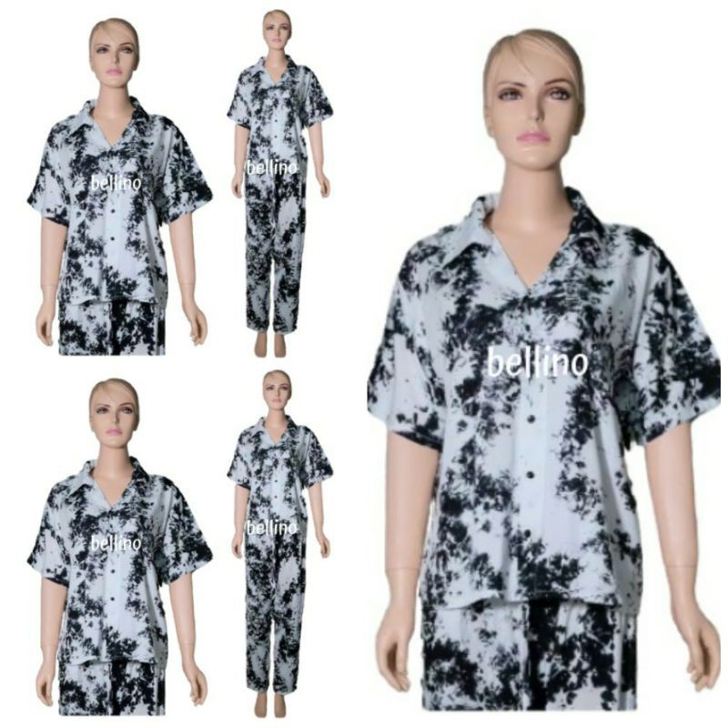 Setelan Piyama Wanita Tie Dye Tay Day Tie Die Hits One set Daily Baju Tidur Baju Santai Wanita Adem