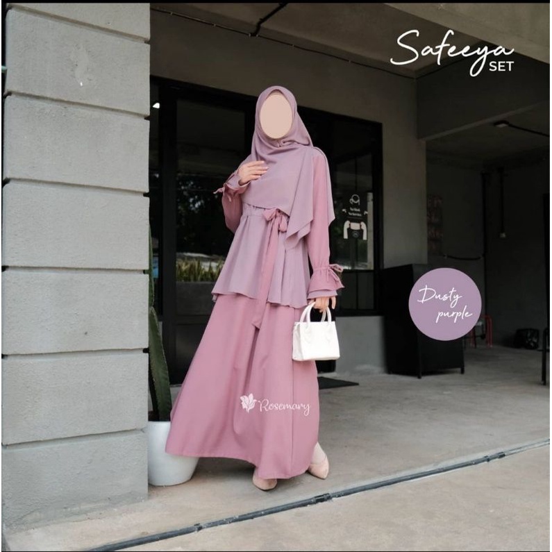 SAFEEYA SET size XL By Rosemarybdg (Gamis+ Khimar)/FREE HANDSOCK+KAOS KAKI MUSLIMAH