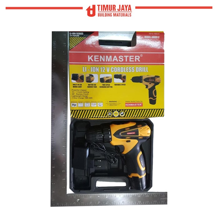 KENMASTER CORDLESS 12V Mesin 10 mm bor Drill