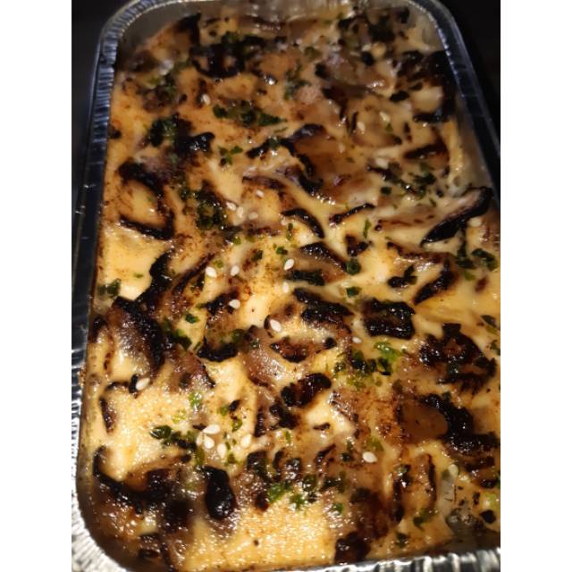 

Pork belly mentai rice