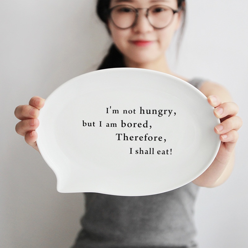 Piring Keramik Putih Unik Cantik Piring Saji Korean Style | Table Talk Series