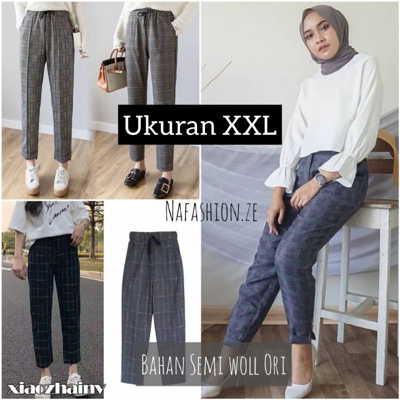 XXL Celana kotak jumbo / baggypants kotak jumbo/celana tartan jumbo / celana zara jumbo/ plaid pants