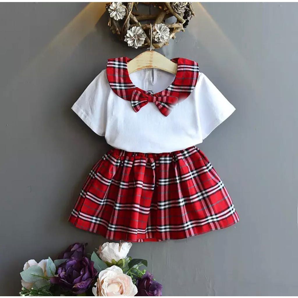 Setelan anak perempuan 1-5 tahun baju dress one set stelan setelan rok anak perempuan terbaru