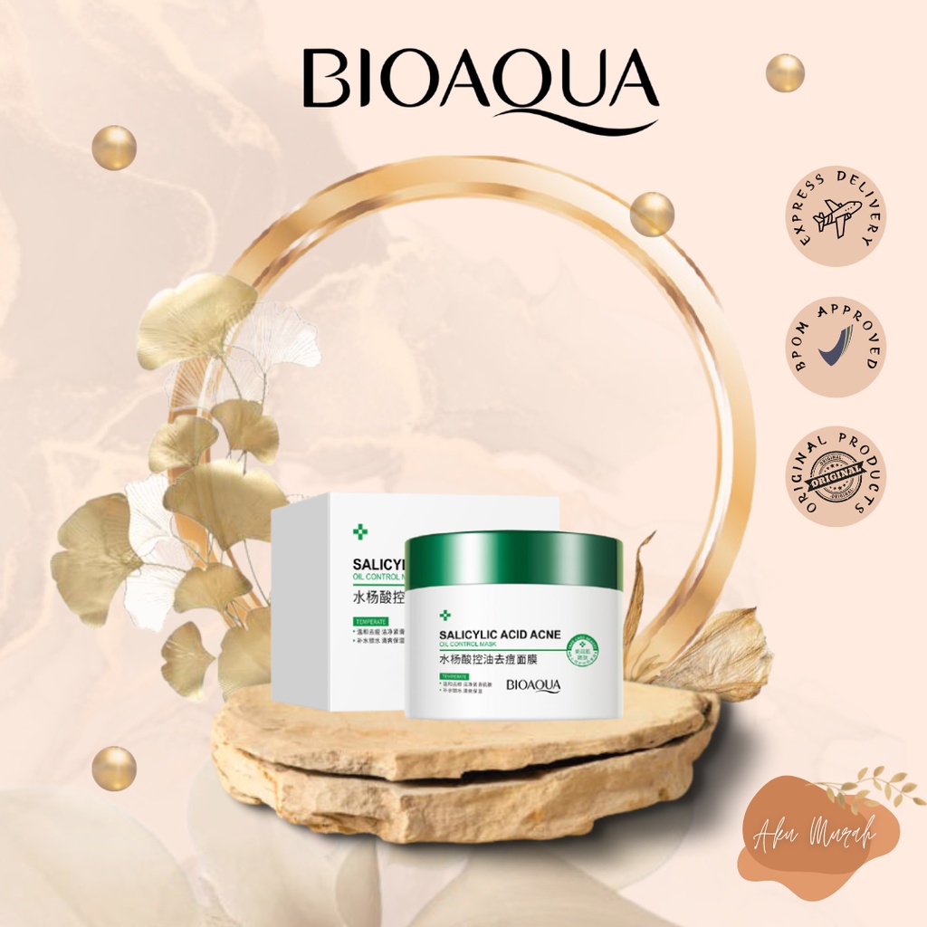 ✨ AKU MURAH ✨Bioaqua Salicylic Acid Acne Oil Control Face Mask 120gr // &quot;PUTIH&quot;