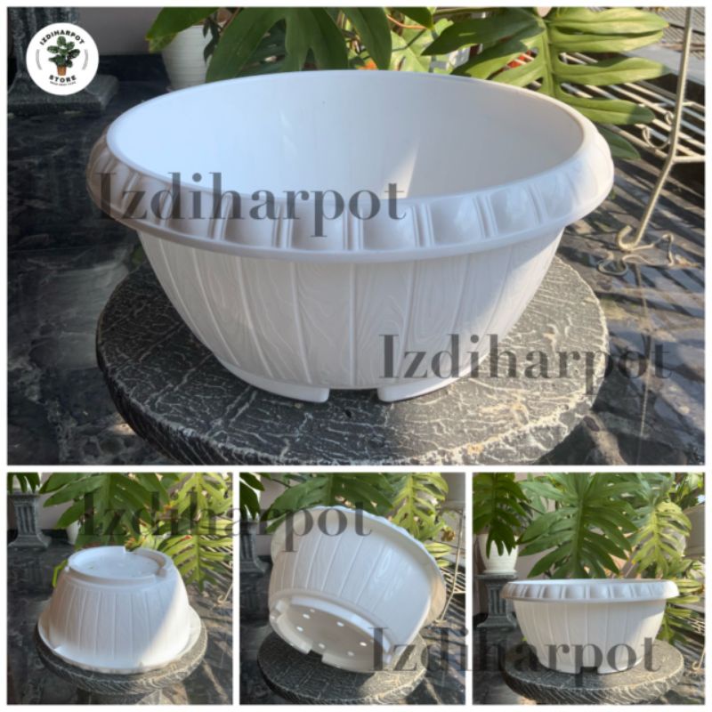 Pot bunga tanaman bonsai lovenia PBG 1027 PUTIH 28cm - LOVENIA PBG1027 PUTIH