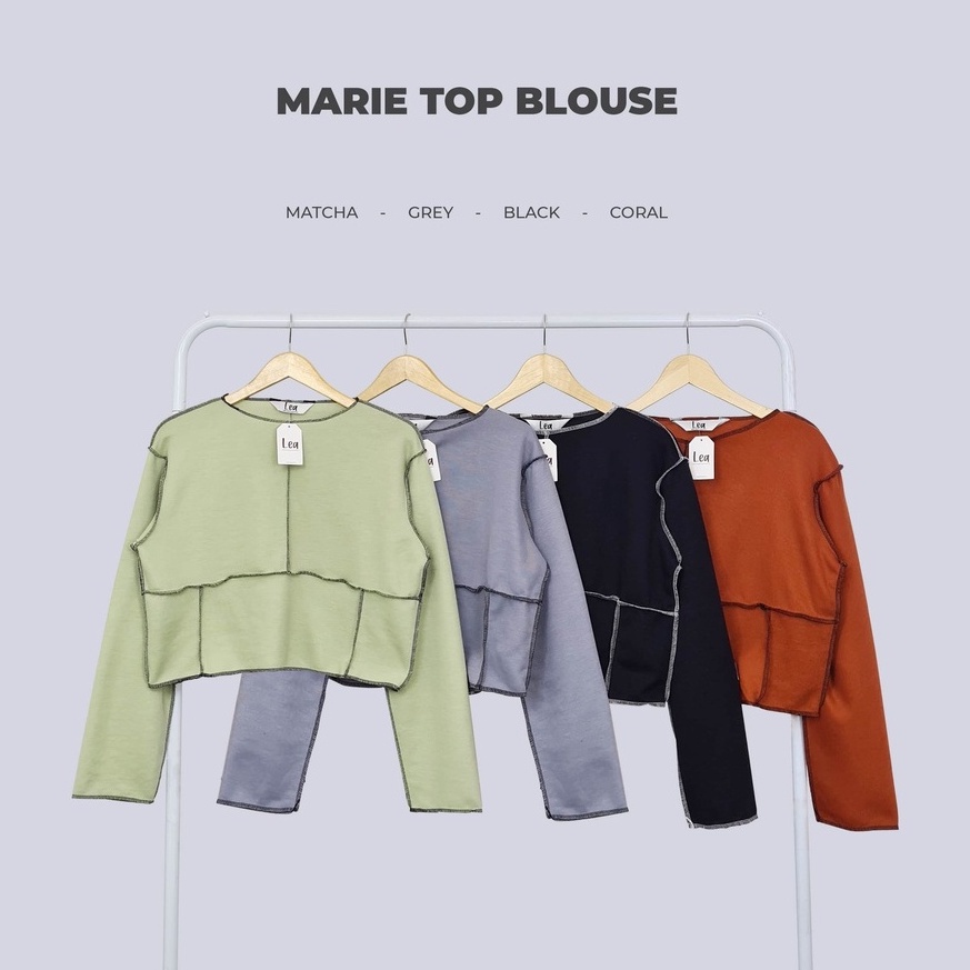 MARIE TOP BLOUSE / ATASAN WANITA KEKINIAN / BLOUSE BAHAN BABYTERRY HALUS