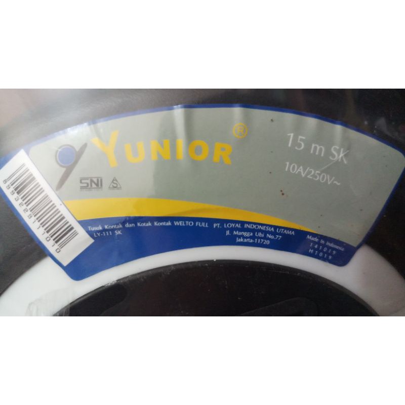 KABEL ROL. KABEL BOX ROL GULUNG PANJANG 15METER YUNIOR