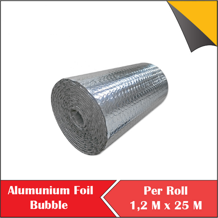 ALUMINIUM FOIL BUBBLE ALUMUNIUM DOUBLE SIDE BUBLE PER ROLL 25M