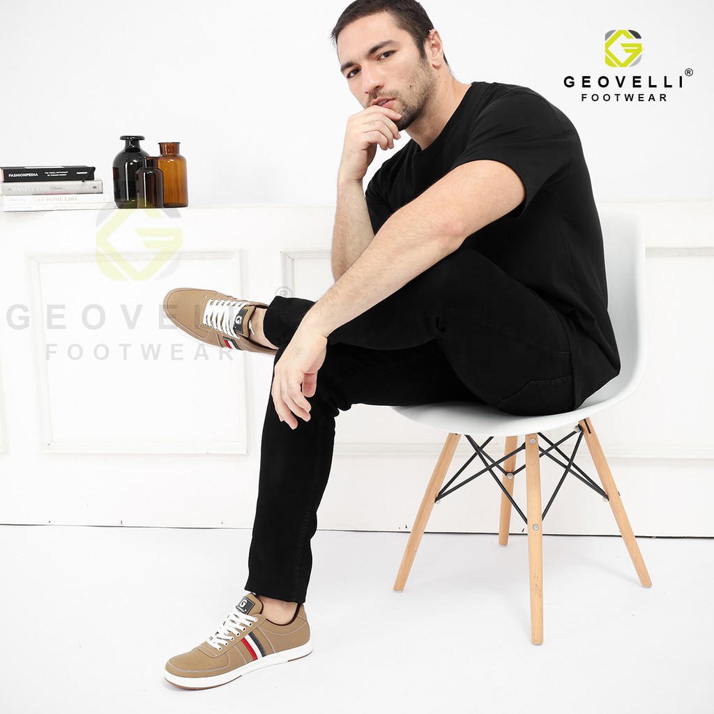 GvlGeovelli 39-43 Warna Mocca - Sepatu Sneakers Casual Sport Sekolah Pria Wanita Geovelli