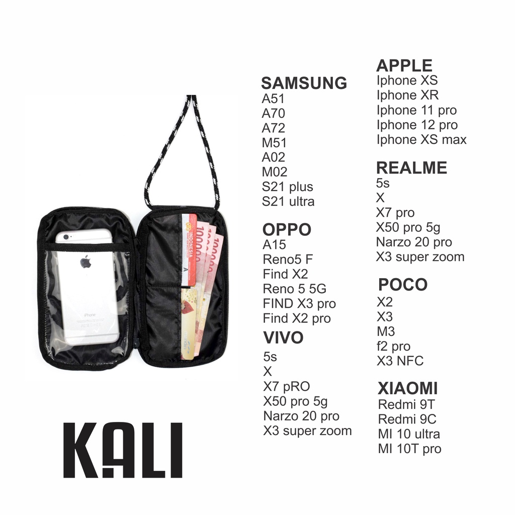 Sling Phone Pouch Wallet // Hanging Wallet Motif // Card Holder Dompet Kartu Pria Wanita // Sling Bag Mini By KALI