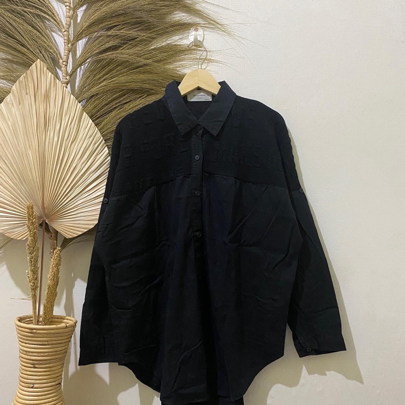 Thrift Kemeja Blouse Atasan Wanita Motif Polos Vintage - Batch 37 (B2-153 s/d B2-192)-B2-168