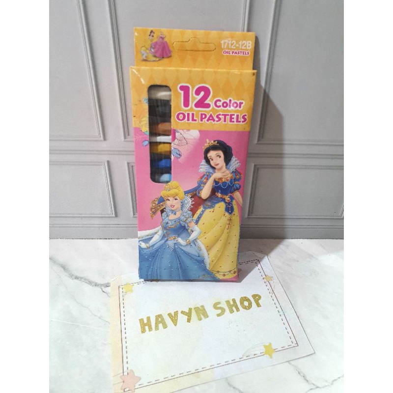 CRAYON 12 warna FANCY karakter lucu/krayon murah/oil pastels-Princess