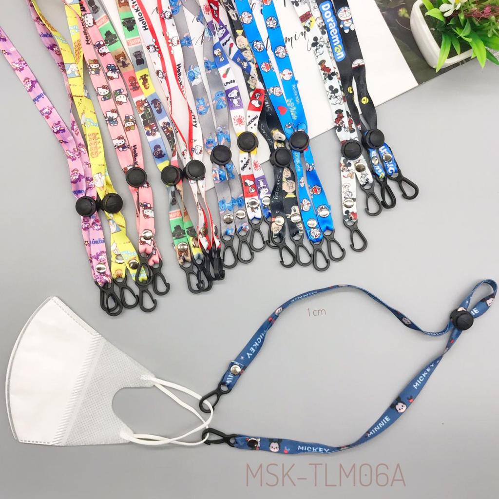 

tali lanyard gantungan masker karakter Disney rantai kalung masker pokemon lanyard stitch - pony-bts