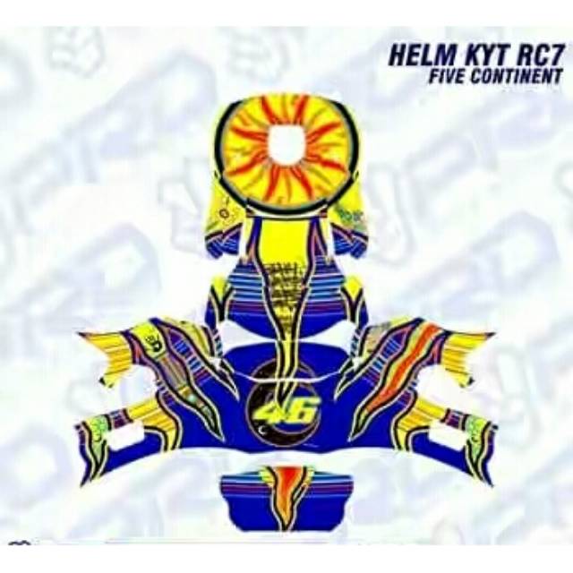 Decal Sticker Helm KYT RC7 Five Continent