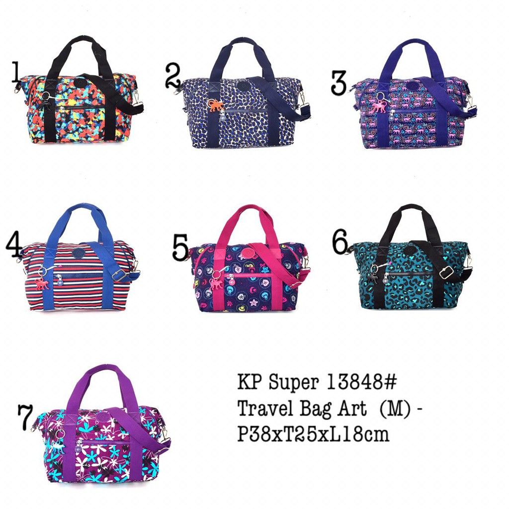 Tas Kipling Travel Tote Art Medium Besar Jalan Santai 13848  Import Polos Motif Muat Baju Barang
