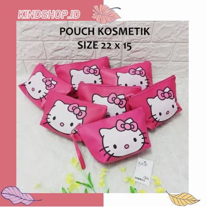 KINDSTORE❤ | TAS POUCH KOSMETIK KARAKTER SABLON DORAEMON/HELLO KITTY