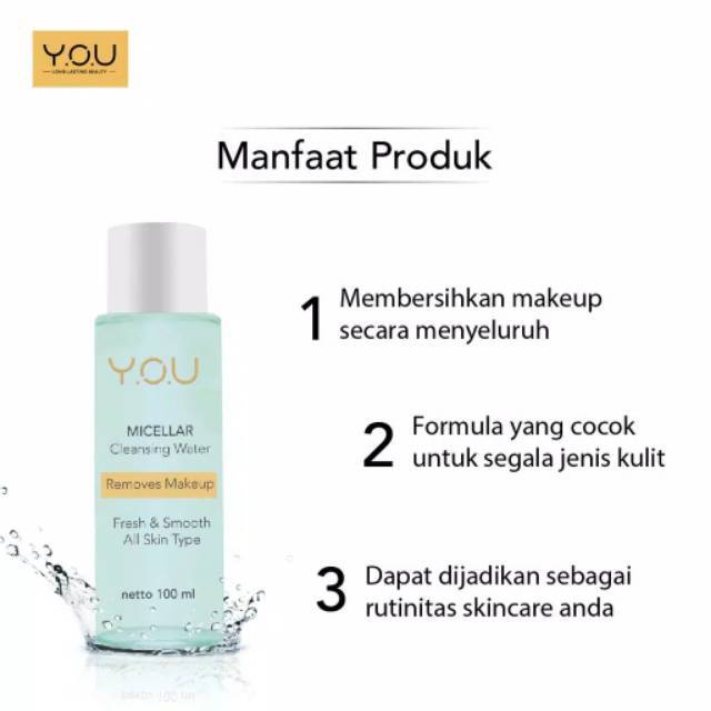 YOU Micellar Cleansing water 4 in 1 isi 50ml-110ml(new terbaru)