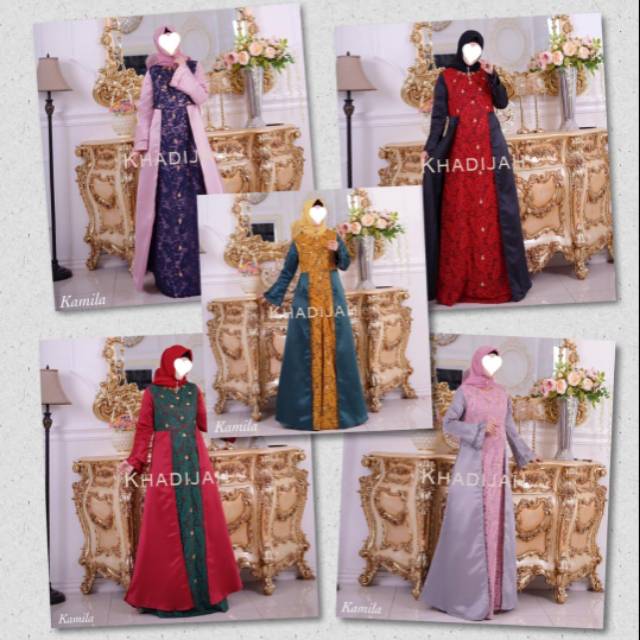 Gamis pesta kamila dari brand Khadijah moslem wear