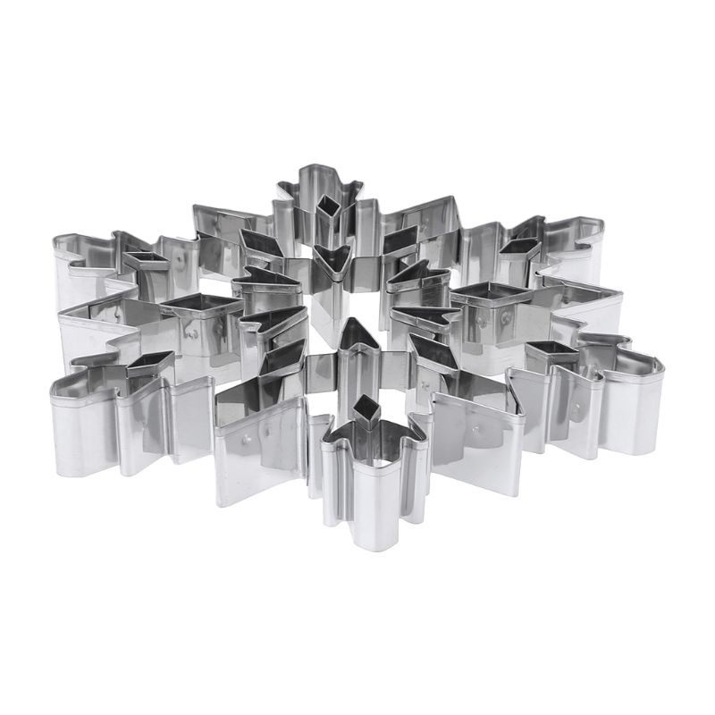 Zzz Cetakan Kue / Biskuit Bentuk Snowflake Natal 3D Bahan Stainless Steel