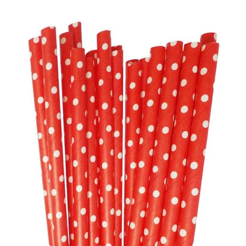 25 Pcs Sedotan Kertas Warna/i Motif Zigzag dan Polkadot ~ Paper Straw ~ Party Straw