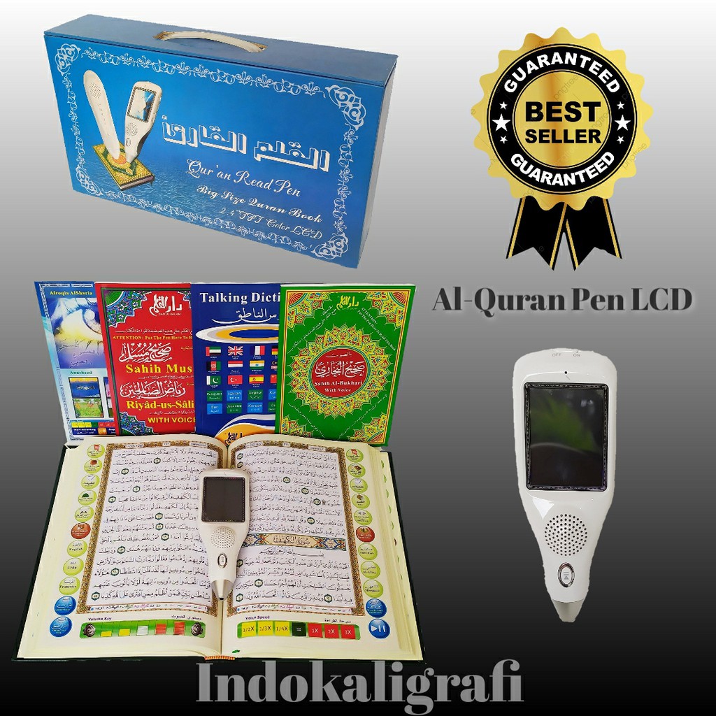 Indokaligrafi Al-Quran Mushaf Pen Reader LCD Besar Al-Quran Digital Talking Pen Mudah Belajar