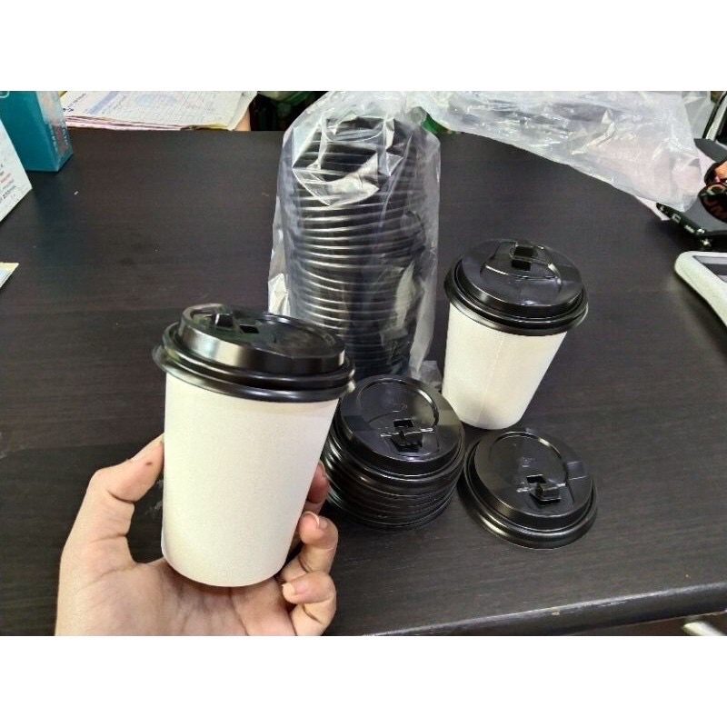 [Eceran]Hot Paper Cup / Gelas Kertas Minuman Panas 9 oz (270ml)+Lid  / Tutup.