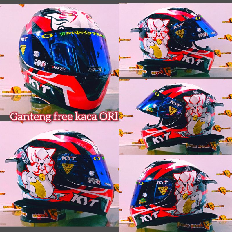 Jual Helm Full Face Kyt R Motif Kabuki White Paket Ganteng