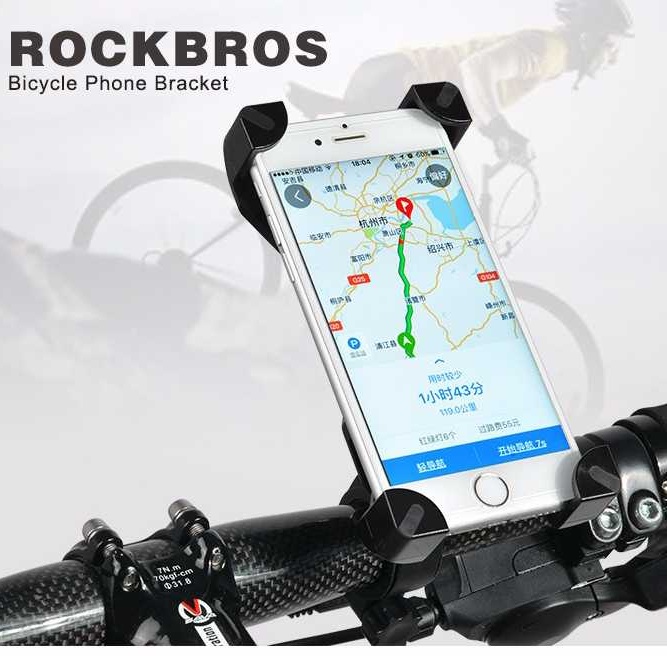 Holder Sepeda Smartphone HP Rotasi 360 Derajat Holder HP Sepeda dan Motor Universal Bicycle Bike