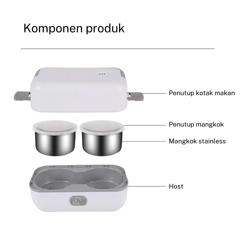 Vinero Fers Electric Lunch Box Portable Warmer Kotak Makan Pemanas