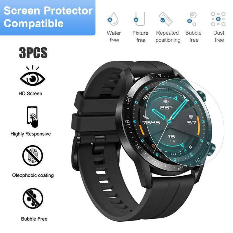 3pcs Film Pelindung Layar 100% Original 9H Untuk Huawei watch 3 pro GT2 GT3 42mm 46mm GT2e GT runner Huawei Honor Magic2 GS3