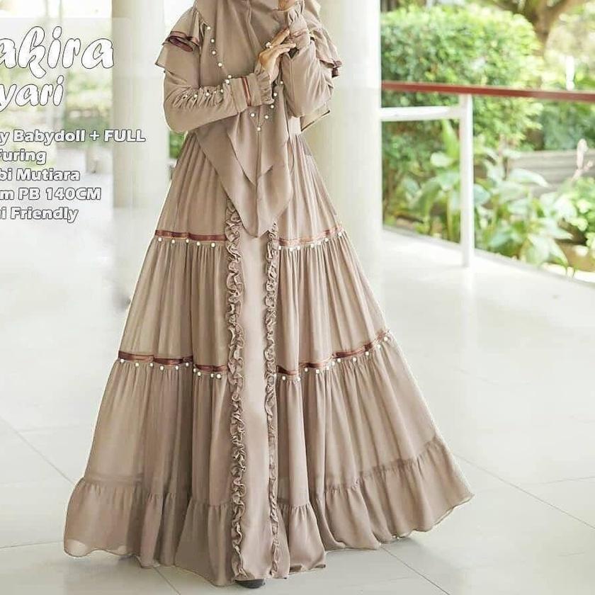 ✹ SYAKIRA SYARI / Gamis Wanita Terbaru 2021 / Gamis Syari free Hijab Terbaru / Baju Gaun Mewah Elega