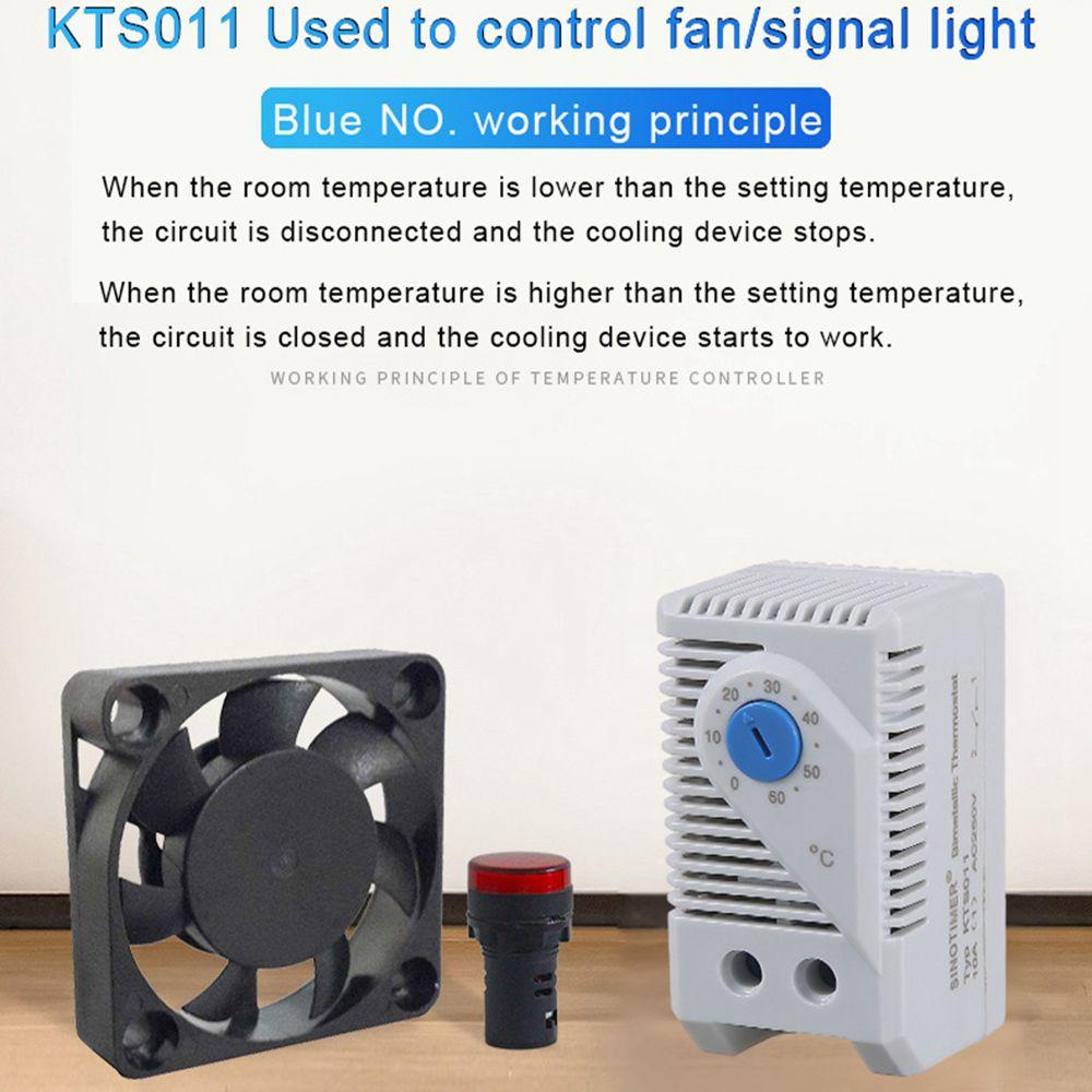 Lanfy Thermostat Mini KTO011 KTS011 DIN Rail Normal Buka Tutup Lemari Thermoregulator Mekanik