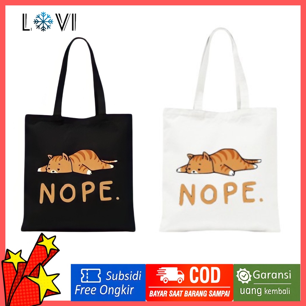 LOVI_ID - Tote Cat Nope _Tas Totebag Wanita