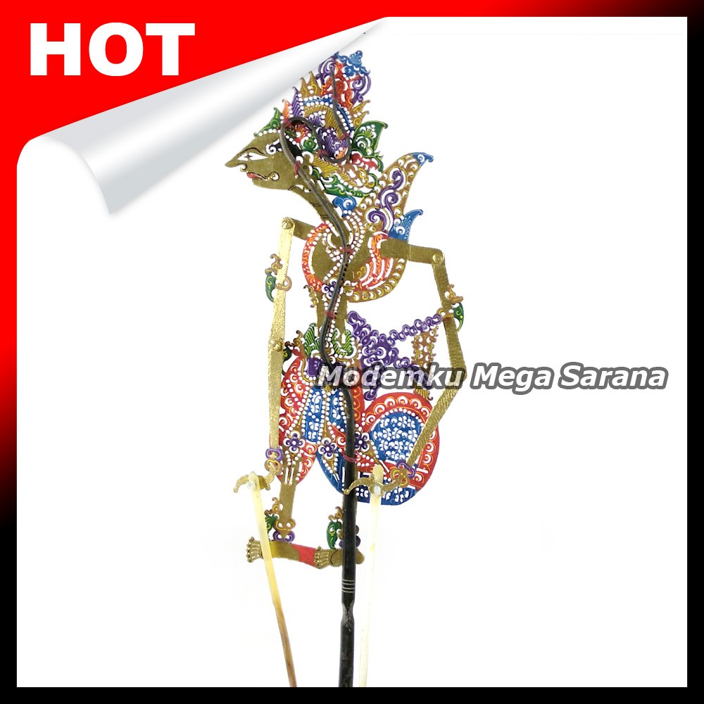 Wayang Kulit Mini Caperan Super 20 Cm - Prabu Kresna Emas