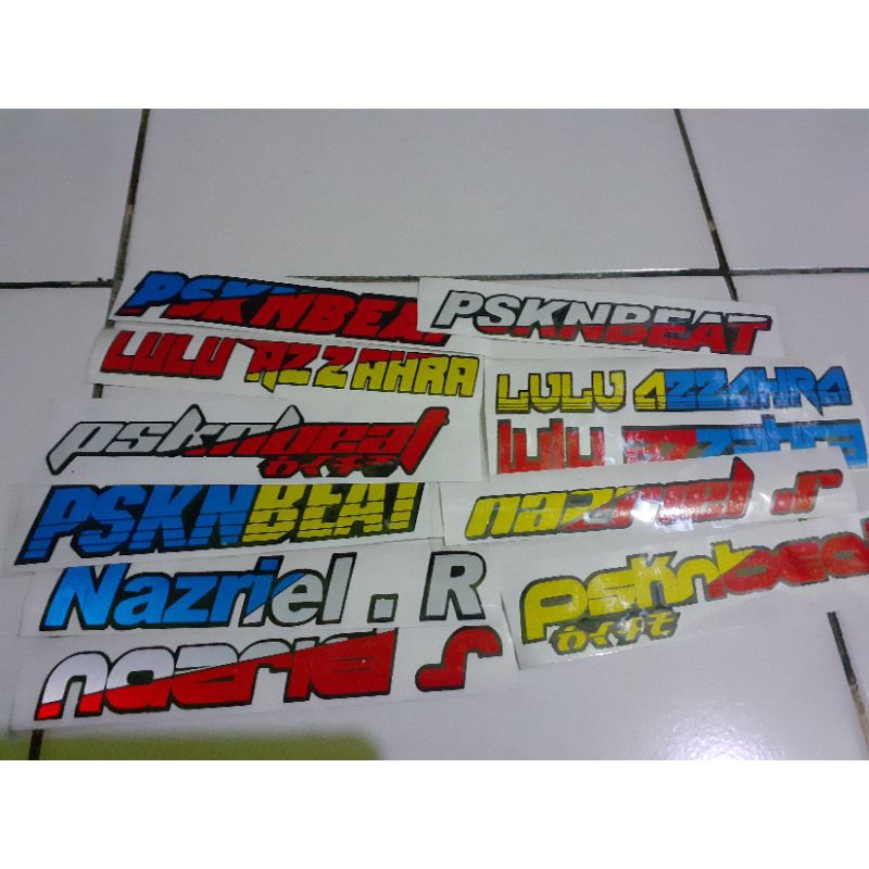 stiker custom nama murah