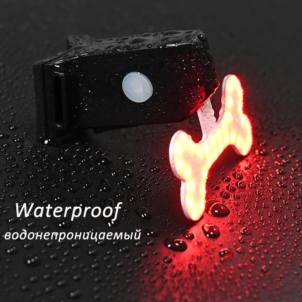 YGRETTE - Zacro Lampu Sepeda Tail Light LED Bicycle Bone USB Charging - ZHA0097 - Black