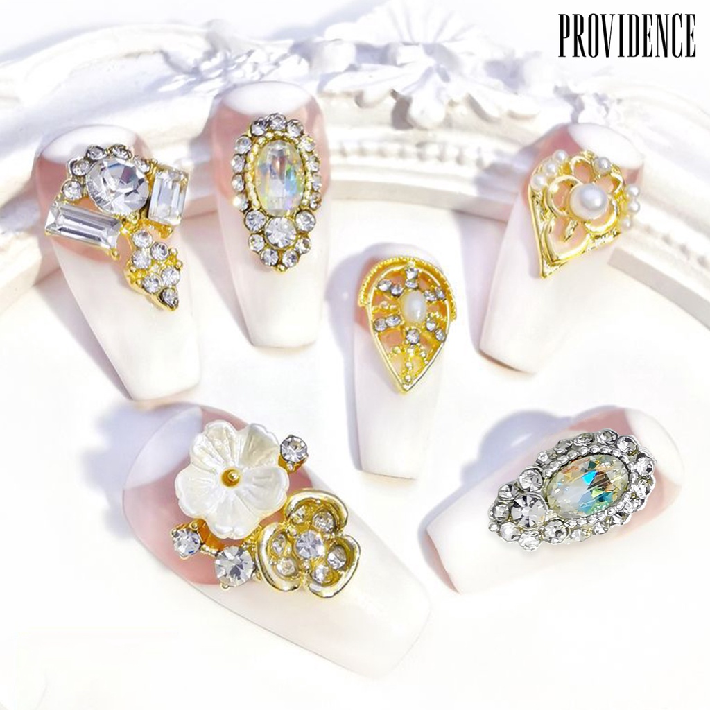 Providence 10pcs / Kantong Berlian Imitasi Bahan Alloy Untuk Dekorasi Nail Art Diy