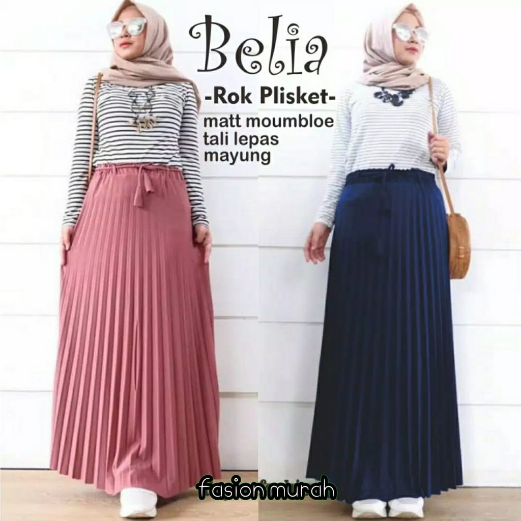 Rok Plisket Premium / Jersey Moumbloe Tali Lepas / belia Pleated Skirt